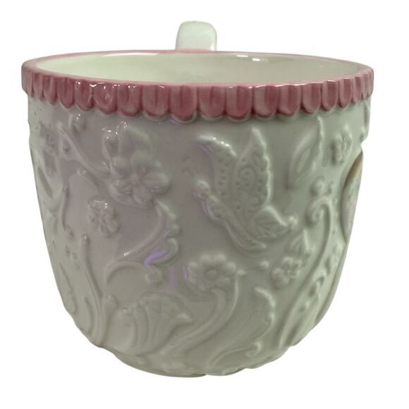 Grasslands Road White Pink Easter Bunny Rabbit Whimsical Ceramic Coffee Mug - Picture 4 of 7